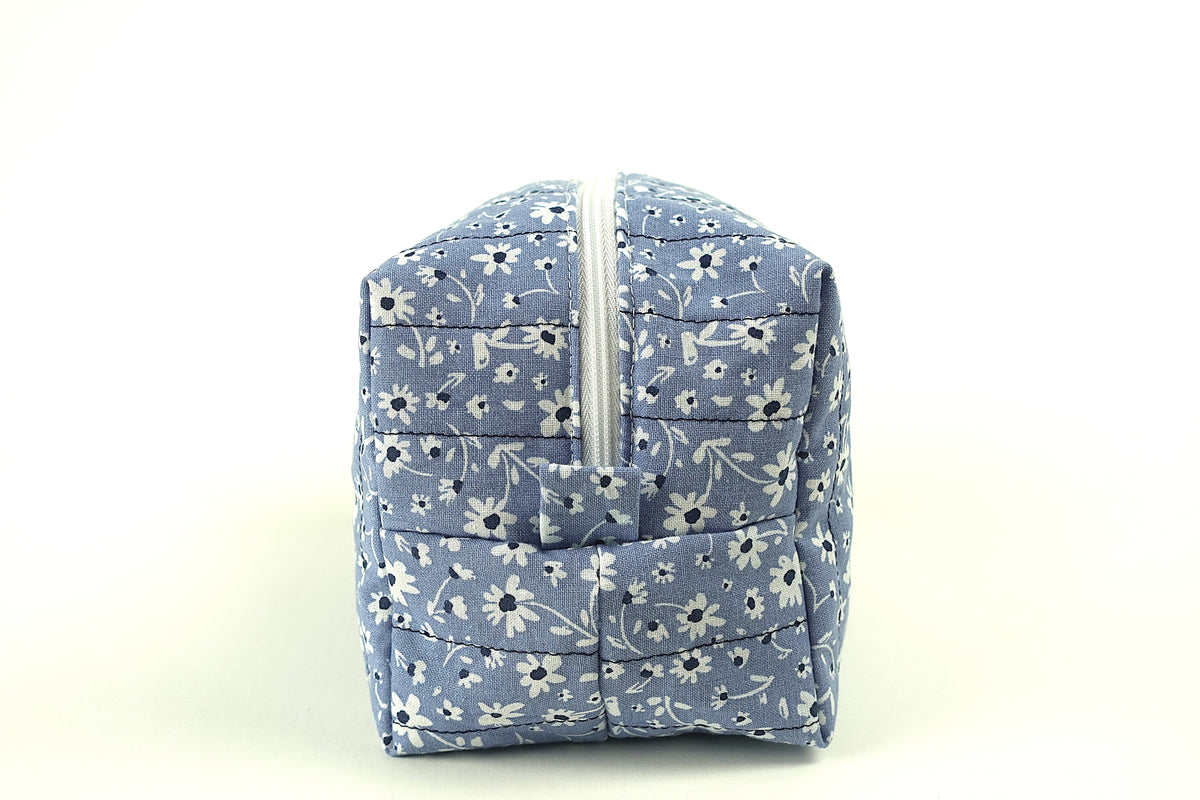 Handmade Makeup Toiletry bag - Blue Floral