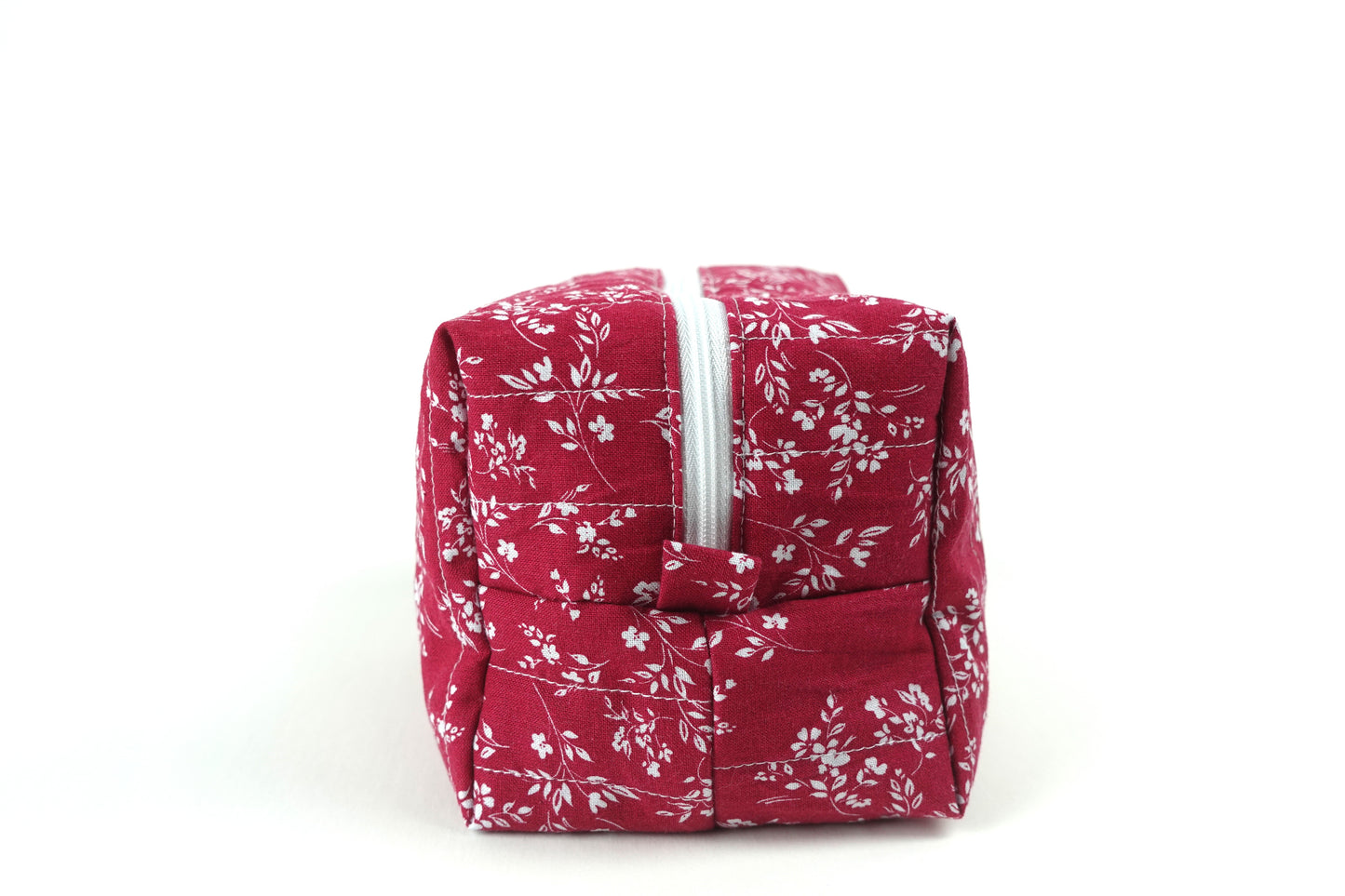 Handmade Floral Makeup Bag - Red Large