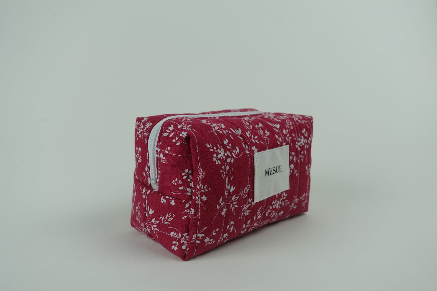 Handmade Floral Makeup Bag - Red Floral (Small)