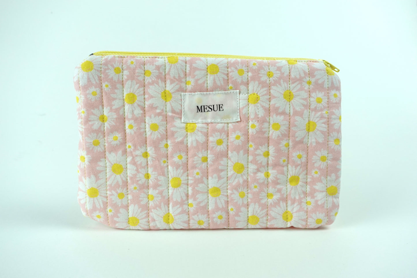 Handmade Pouch bag - Light Pink Daisies