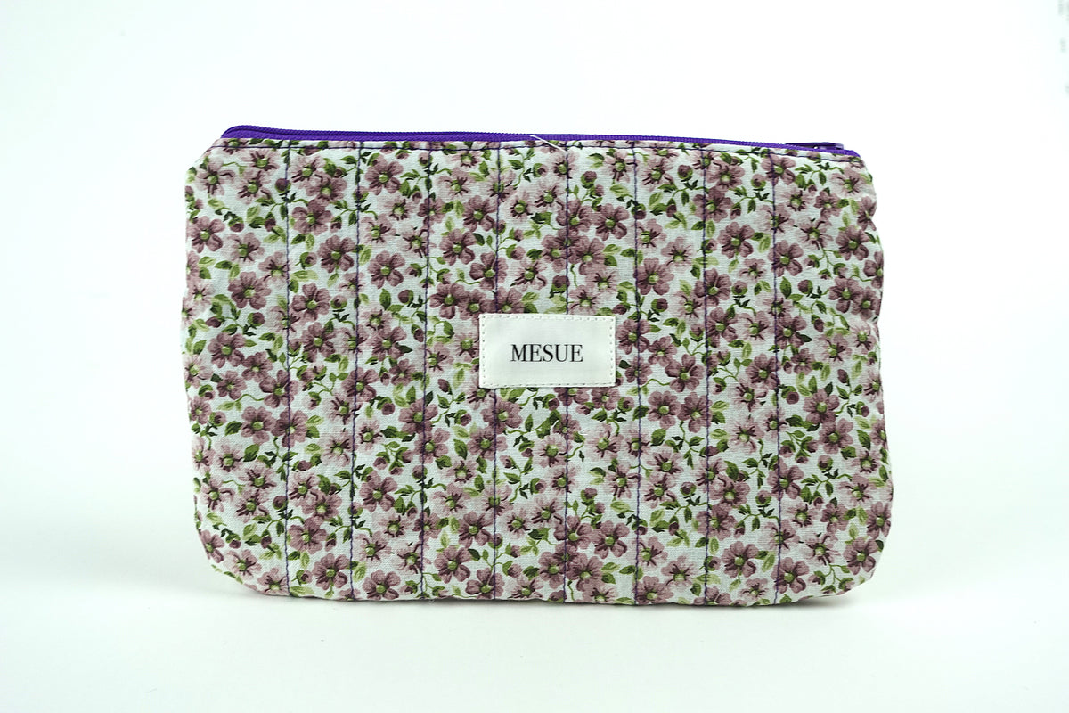 Handmade Pouch bag - Purple Florals