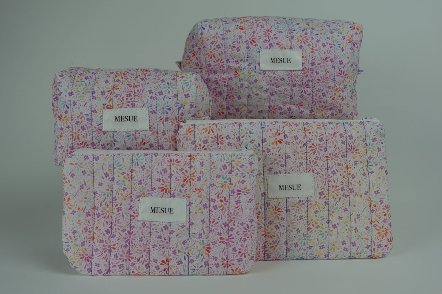 Handmade Toiletry Bag and Pouch Bundle - Colorful Florals