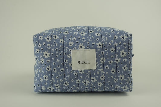 Handmade Makeup Toiletry bag - Blue Floral