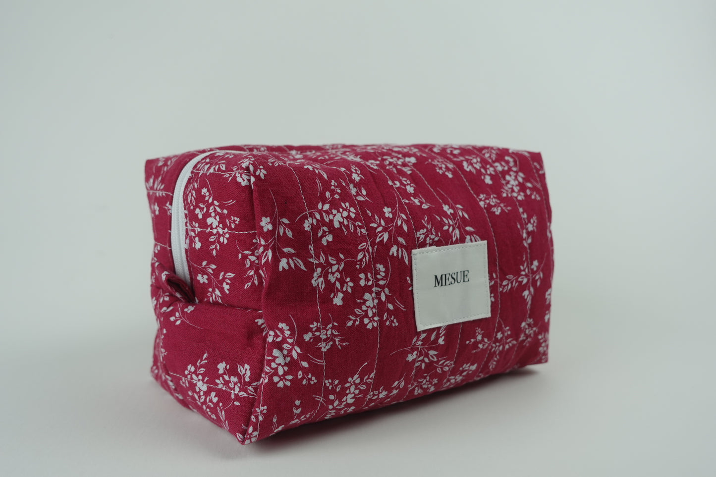 Handmade Floral Makeup Bag - Red Large
