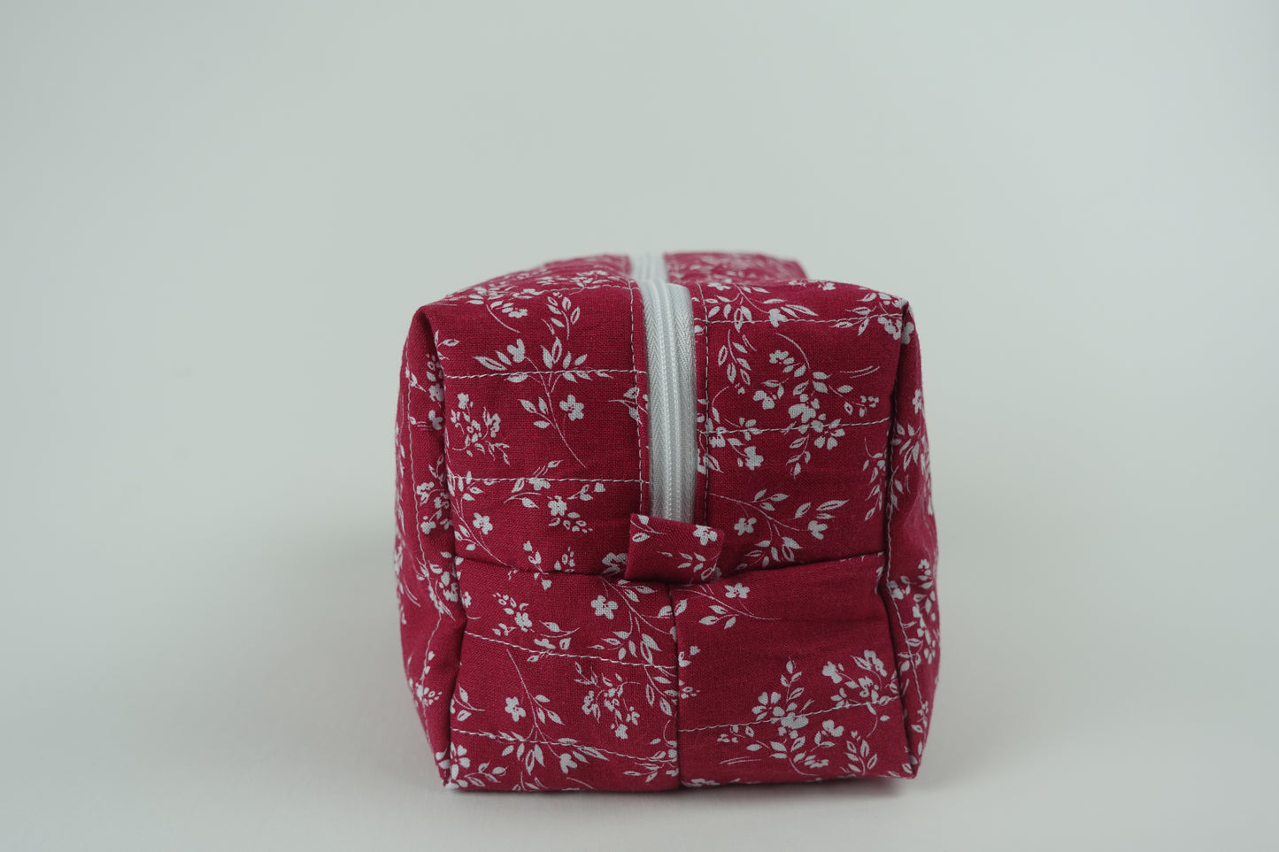 Handmade Floral Makeup Bag - Red Large