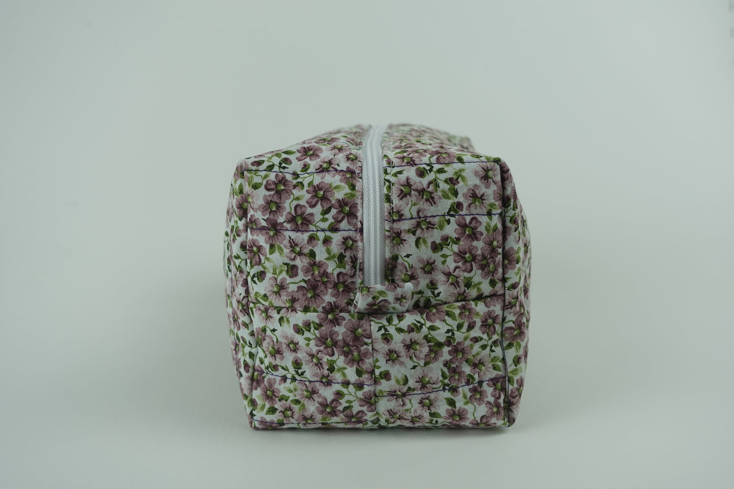 Handmade Makeup Bag - Purple Florals