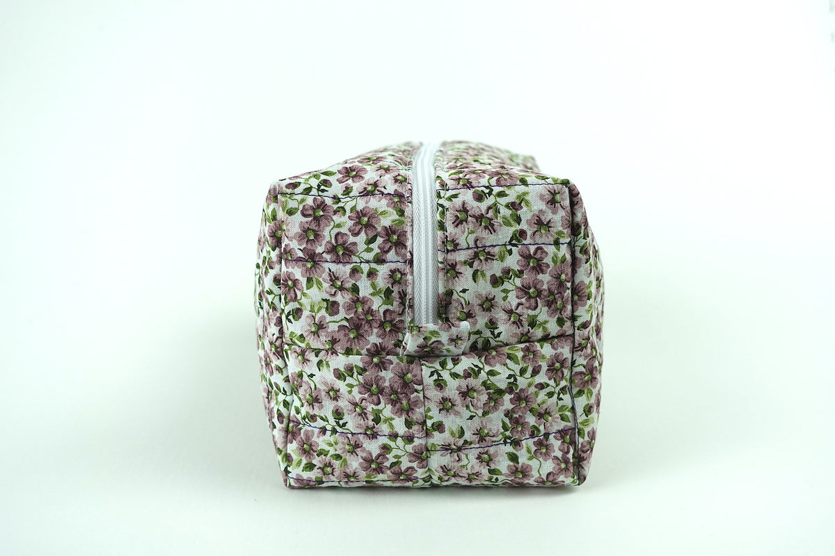 Handmade Makeup Bag - Purple Florals