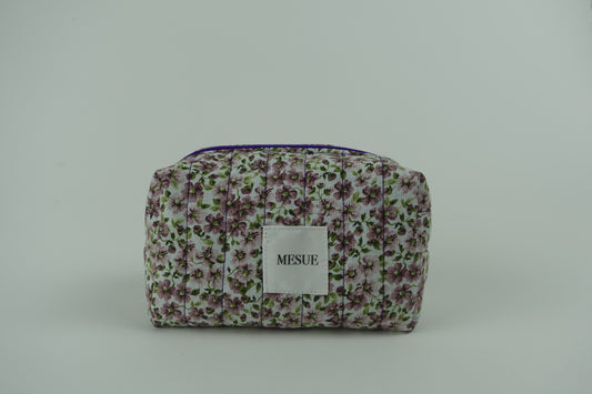 Handmade Makeup Bag - Purple Florals (Small)