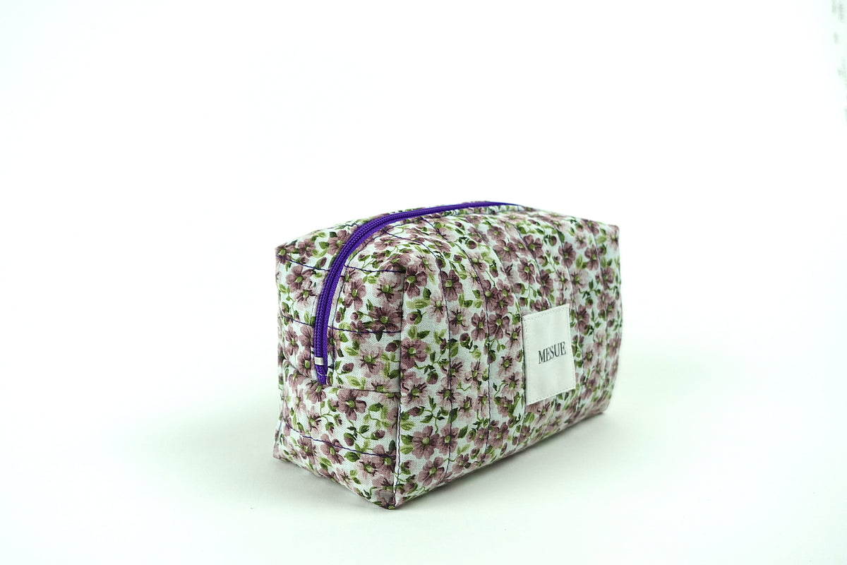 Handmade Makeup Bag - Purple Florals (Small)