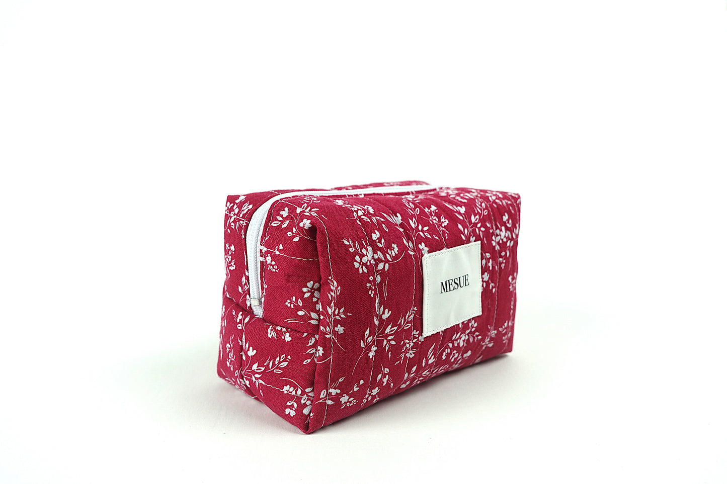 Handmade Floral Makeup Bag - Red Floral (Small)