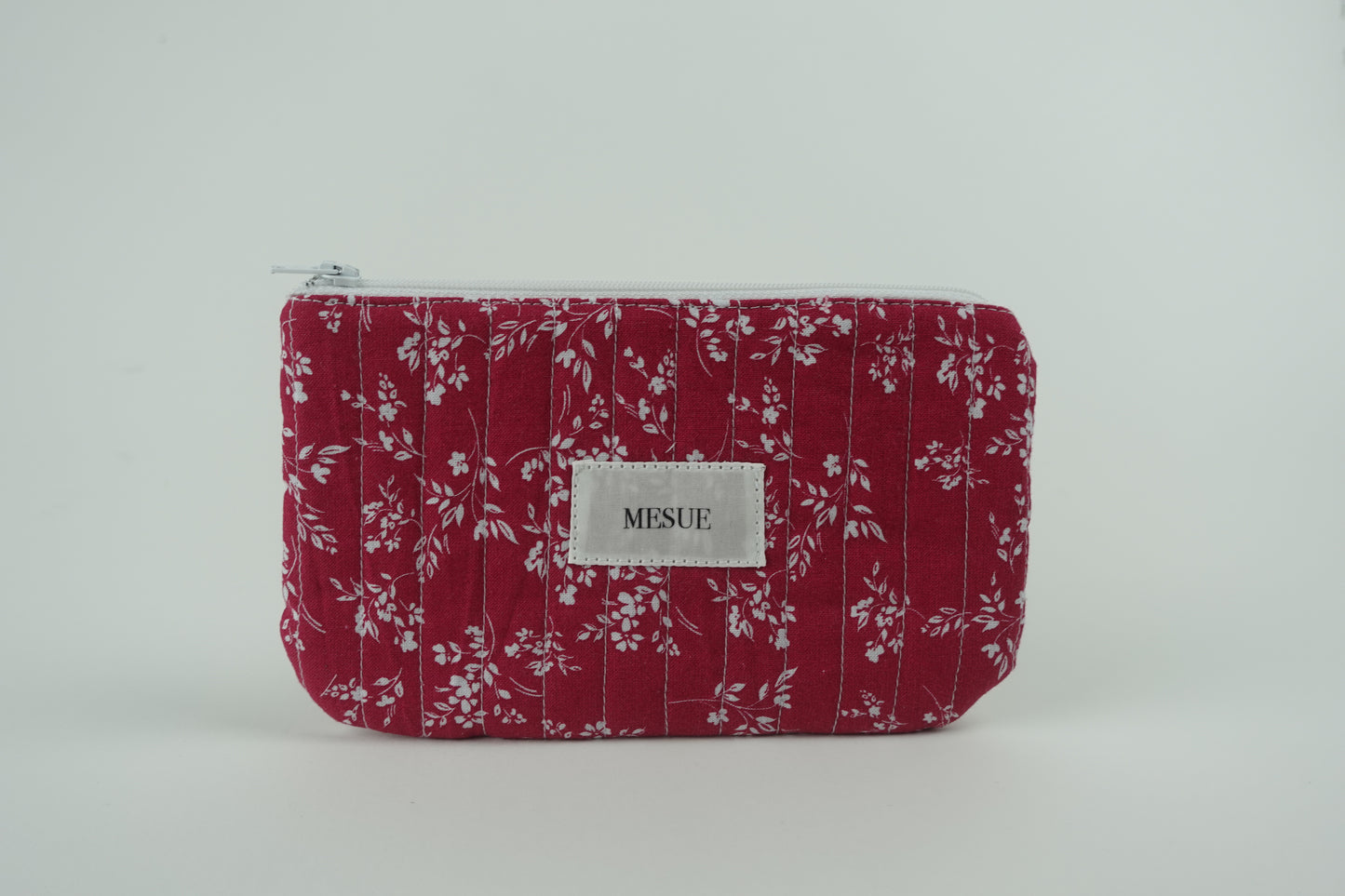 Handmade Pouch bag - Red Floral (Small)