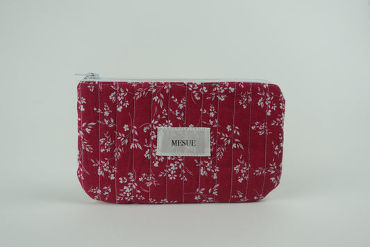 Handmade Pouch bag - Red Floral (Small)