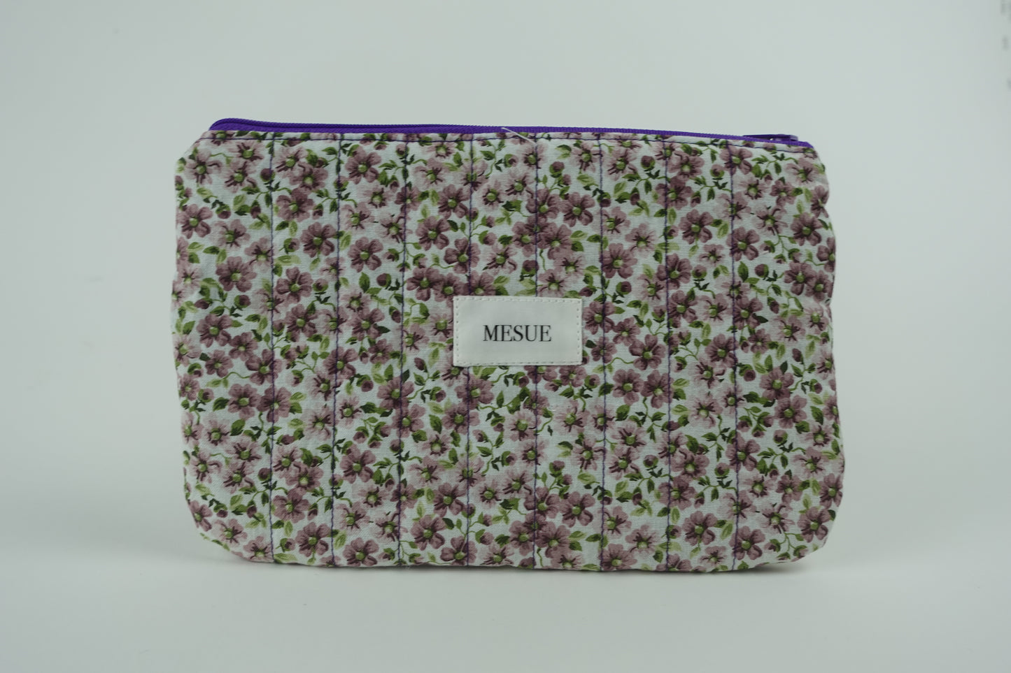 Handmade Pouch bag - Purple Florals