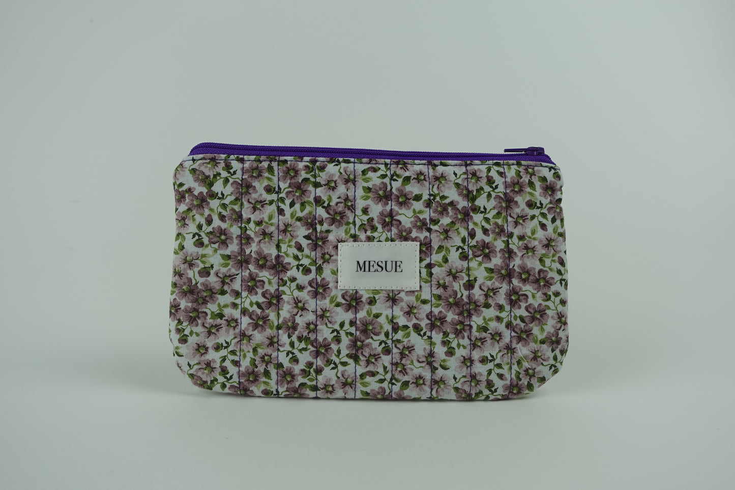 Handmade Pouch bag - Purple Florals (Small)