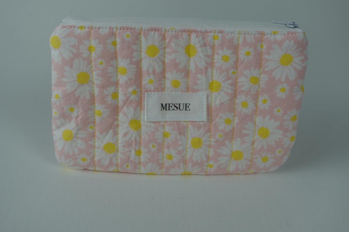 Handmade Pouch bag - Light Pink Daisies (Small)