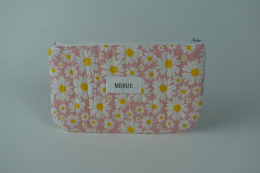 Handmade Pouch bag - Pink Daisies (Small)