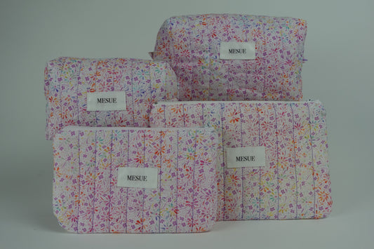 Handmade Toiletry Bag and Pouch Bundle - Colorful Florals