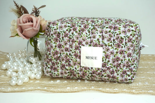 Handmade Makeup Bag - Purple Florals