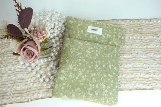 Light Green Floral Book Sleeve